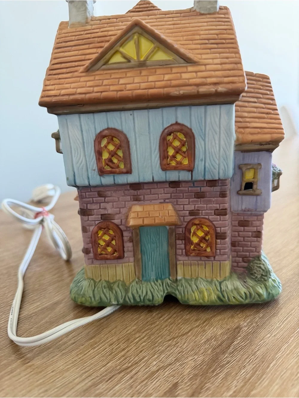 Lighted Ceramic Fruit Shop Village House | Cottagecore Decor | Vintage Home Déco
